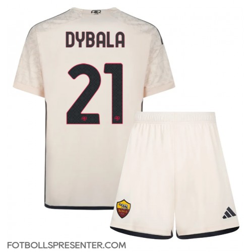 AS Roma Paulo Dybala #21 Bortatröja Barn 2023-24 Kortärmad (+ korta byxor)